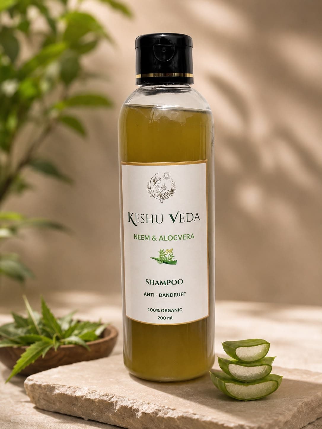 Neem & Aelovera Shampoo — Ayurvedic shampoo bottle